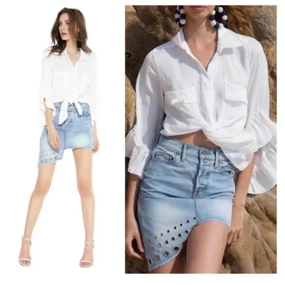 Misa Los Angeles Mini Skirt Size 27 Color Blue - Picture 1 of 7